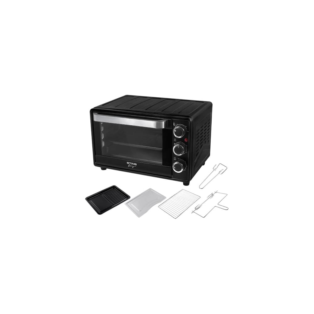 Изображение товара Духовой шкаф STINGRAY ST-EO128B мини-печь черный жемчуг 28 л, конвекция, вертел 43247