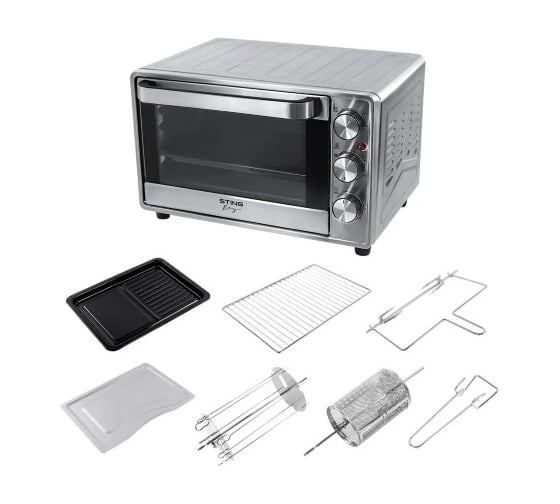 Изображение товара Духовой шкаф STINGRAY ST-EO128D мини-печь сталь 28 л, конвекция, вертел, шашлычница, аэрофритюрница 43252
