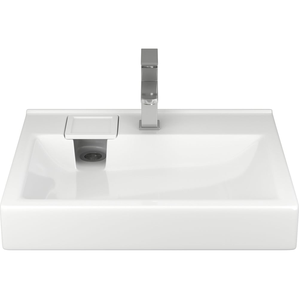 Изображение товара Комплект Bauedge BAU 4 в 1: раковина над стиральной машиной BAU Soul 60х50, литьевой мрамор, кронштейны, выпуск и смеситель Hotel Still, нержавеющая сталь XMY0120