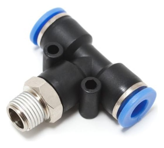 Изображение товара Фитинг Т-образный для пластиковых трубок Partner 6мм, с наружной резьбой 1/4" PA-SPB06-02(9337)