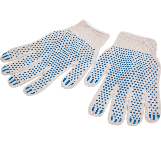 Изображение товара Перчатки хлопчатобумажные ООО "МАКОШЬ" с перфорированным нанесением, 5 нитей, плотные из пряжи высокого качества (10 класс вязки) (5 пар в упаковке) 77780484