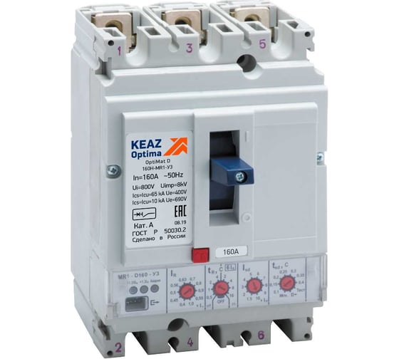 Изображение товара Выключатель автоматический КЭАЗ OptiMat D160N-MR1-У3 285502