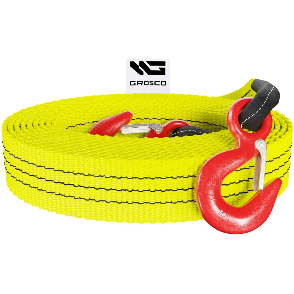 Изображение товара Трос буксировочный грузовой GROSCO 80 т, 20 м с крюками