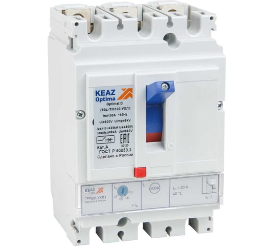 Изображение товара Выключатель автоматический КЭАЗ OptiMat D250F-TM025-УХЛ3 291437