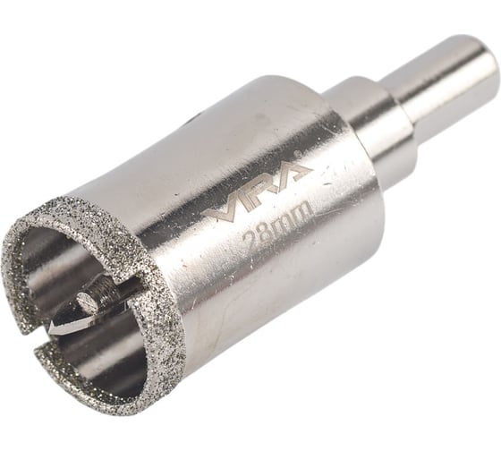 Изображение товара Коронка алмазная VIRA по керамике 28 мм, трехгранный хвостовик 559540