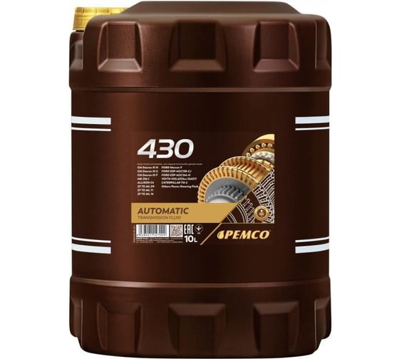Изображение товара Синтетическое трансмиссионное масло PEMCO 430 ATF D III 10 л PM0430-10-E