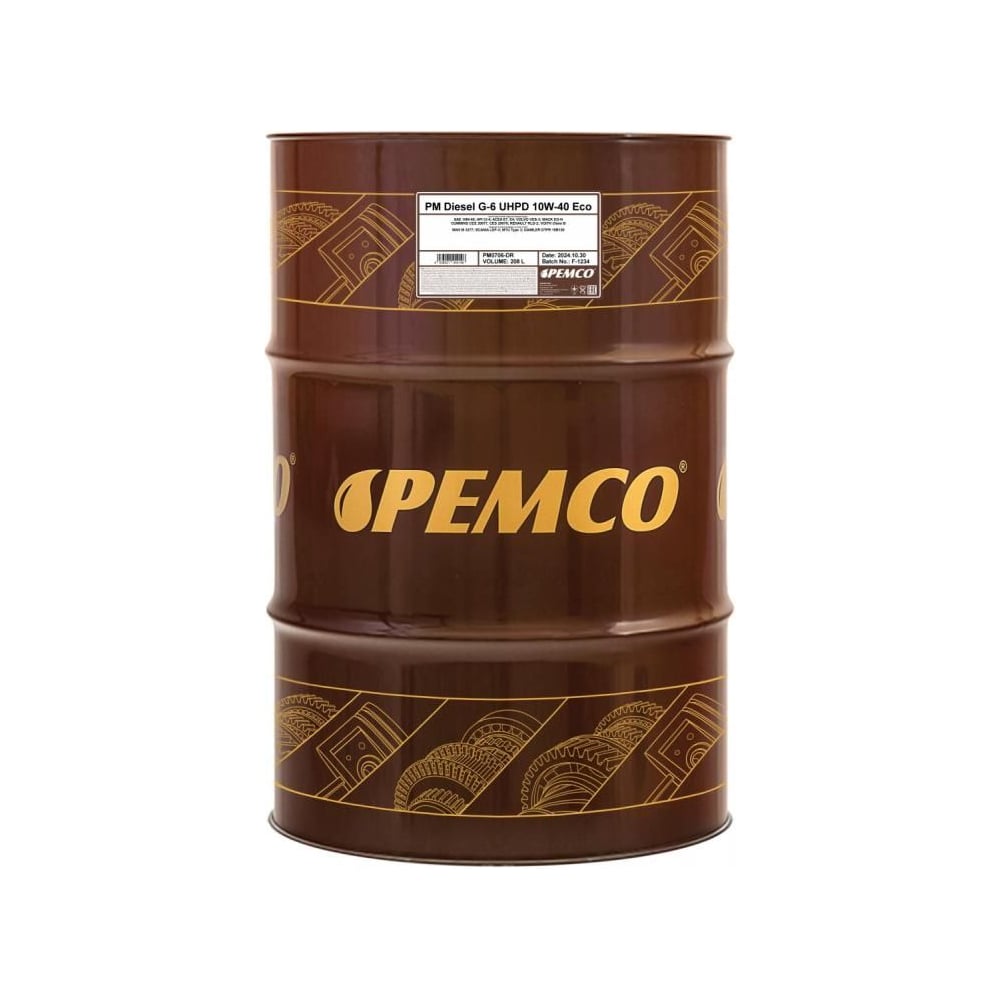 Изображение товара Синтетическое моторное масло PEMCO DIESEL G-6 ECO UHPD 10W40 208 л