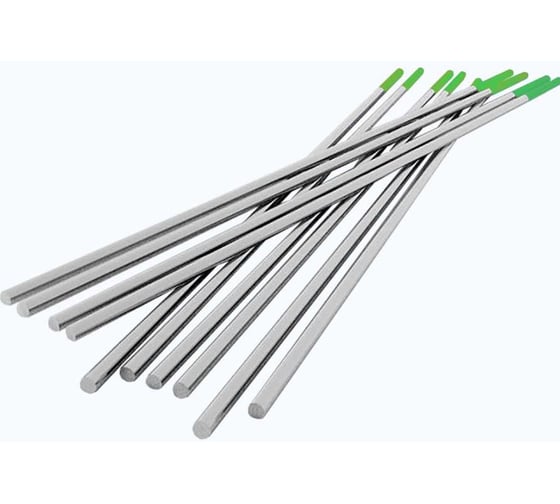 Изображение товара Электроды вольфрамовые Инсвартех WP, зеленые, 10 шт в пенале, d3.0 мм IST0025