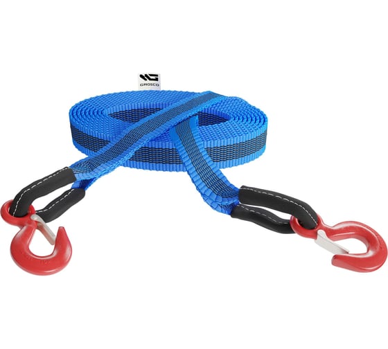 Изображение товара Трос буксировочный грузовой GROSCO 50т, 5м, крюк/крюк, для буксировки авто до 25 тонн BTL5005HH