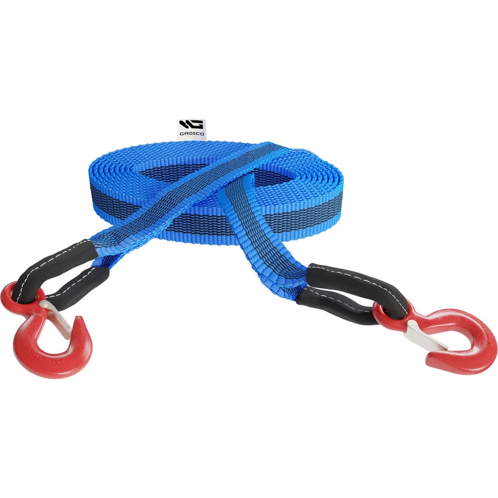 Изображение товара Буксировочный трос GROSCO 100 т, 20 м, крюк/крюк для тяжелых авто