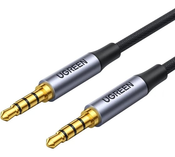 Изображение товара Кабель Ugreen AV183 3.5mm Male to Male 4-Pole Microphone Audio Cable, длина 1,5м. цвет черный 20497