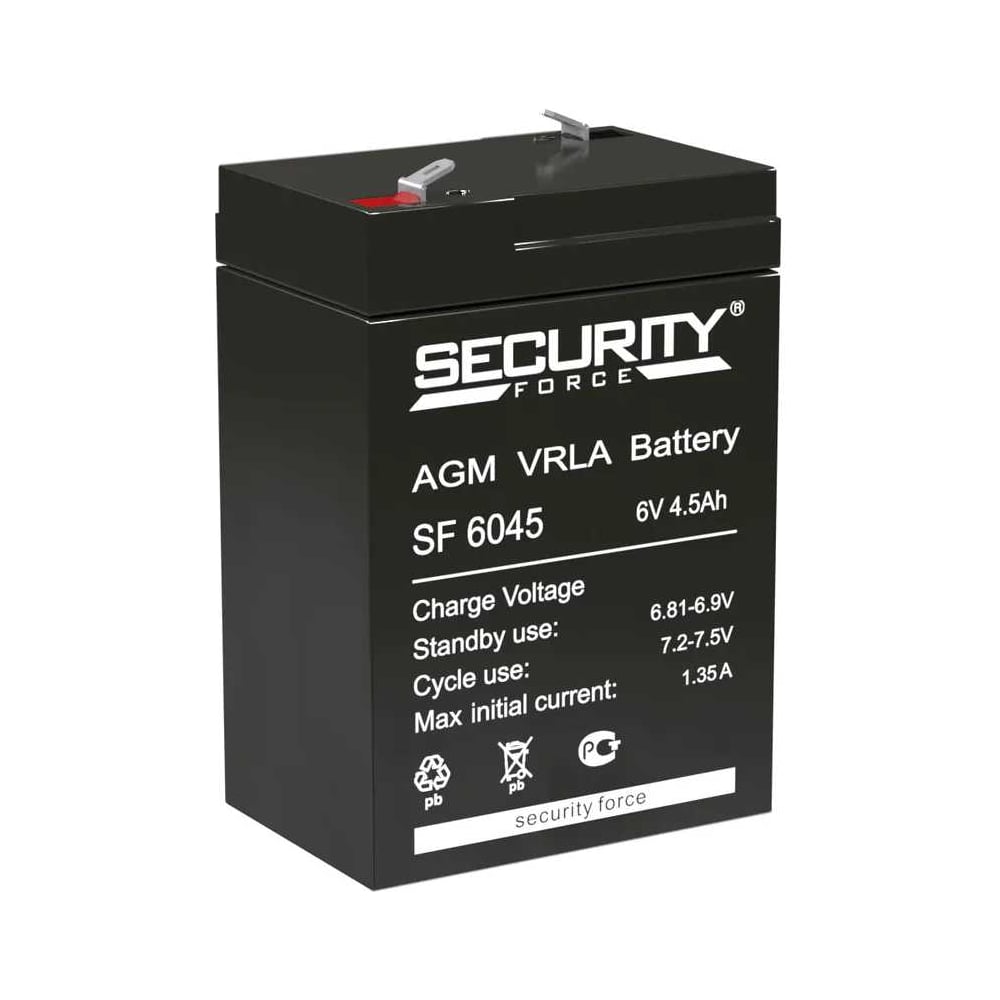 Изображение товара Аккумулятор Security Force SF 6045 AGM 4.5 А*ч малогабаритный автомобильный аккумулятор Изображение товара Аккумулятор Security Force SF 6045 AGM 4.5 А*ч малогабаритный автомобильный аккумулятор