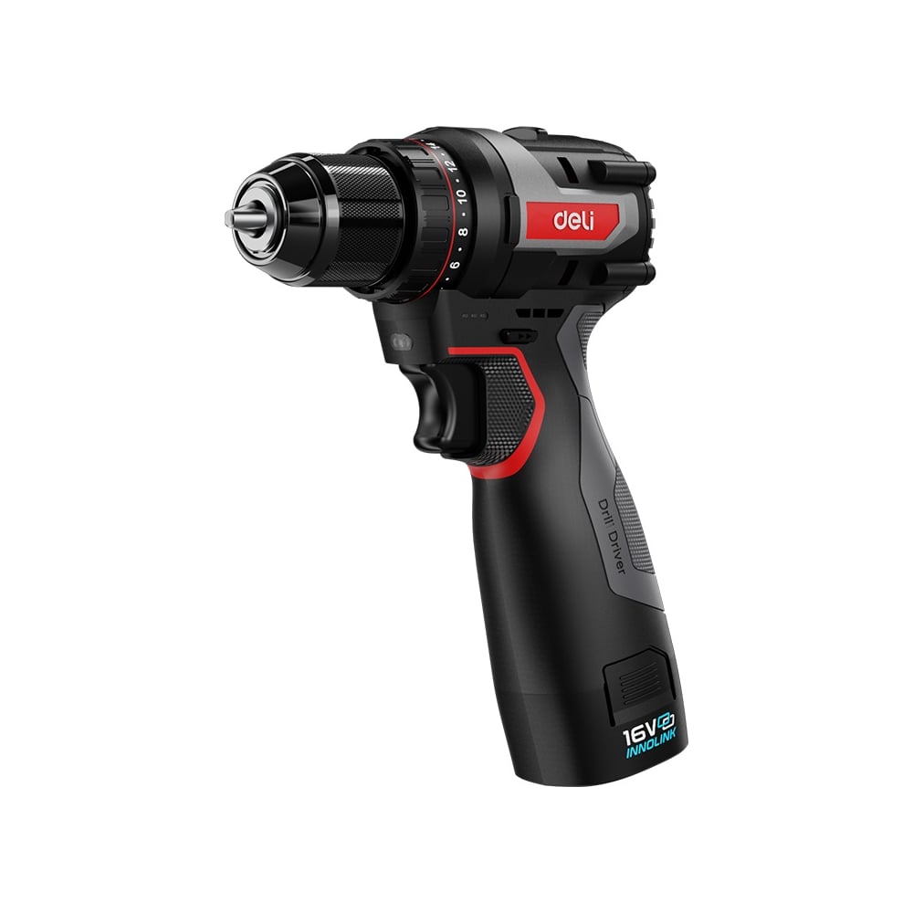 Изображение товара Аккумуляторная дрель-шуруповерт DELI DE-DZ16-1D2 с двумя аккумуляторами 16В