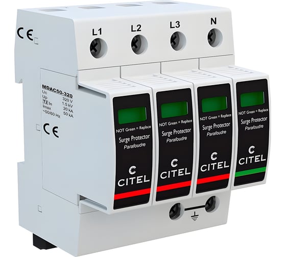 Изображение товара Устройства защиты от импульсных перенапряжений CITEL тип 2 DAC50S-31-320 821110344