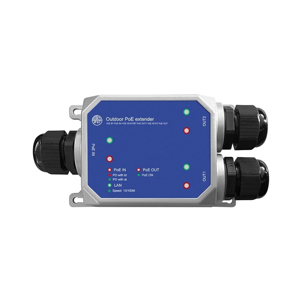 Изображение товара Удлинитель Giraffe GF-AC102WP линии Ethernet и питания уличный 3 порта