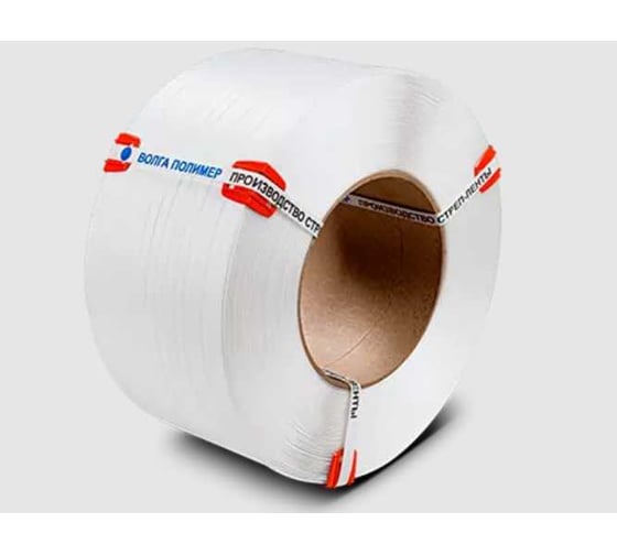 Изображение товара Лента полипропиленовая ВОЛГА ПОЛИМЕР 5х0.35 мм, 6000 м, автомат, белая, втулка 150 05-035-6000-121-00
