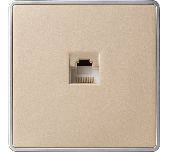 Изображение товара Розетка компьютерная Smartbuy RJ-45 1-местная шампань Сириус (SBE-07w-S1-RJ) SBE-07c-S1-RJ