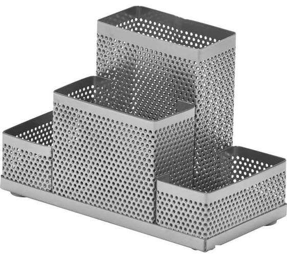 Изображение товара Подставка  для канцелярских принадлежностей Attache Башня 4 секции, 160х110х80 мм, серебро 383308