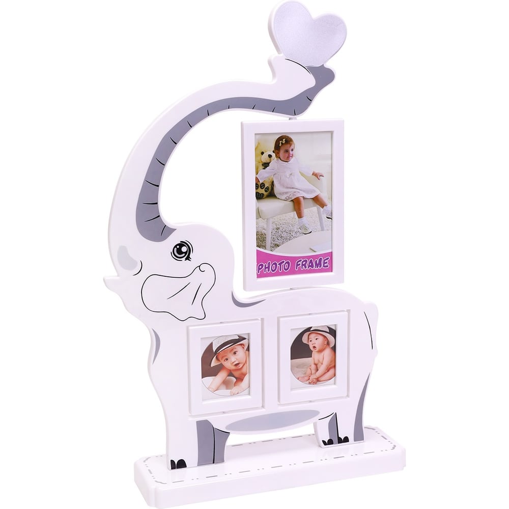 Изображение товара Фоторамка Миленд Слоник 3 фото коллаж 40х60 и 90х130 мм сиреневая