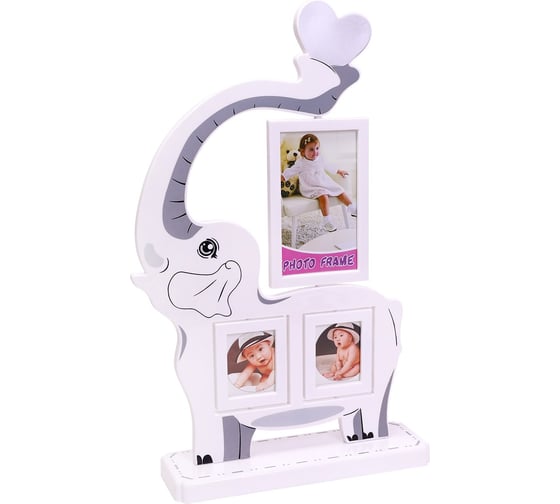 Изображение товара Фоторамка Миленд Слоник 3 фото, коллаж 2 фото 4х6 см, 1 фото 9х13 см 063801