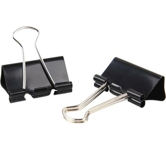 Изображение товара Зажим для бумаг Attache 32 мм., 12 шт Economy в картонной коробке, цвет чёрный 933327