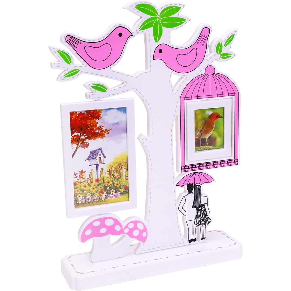 Изображение товара Фоторамка Миленд Дельфинчик 3 фото коллаж 4х6 и 9х13 см сиреневая