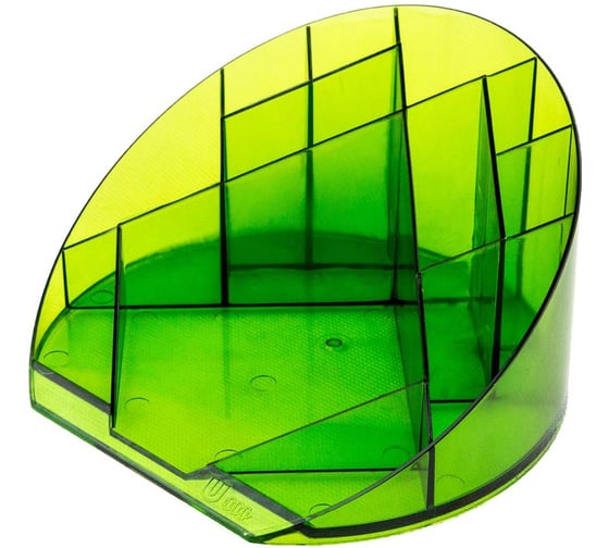 Изображение товара Подставка Attache Яркий офис 12 отделений, прозрачная, Лайм 1140950