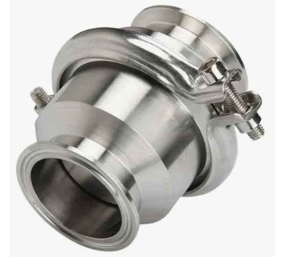Изображение товара Обратный клапан нержавеющий (AISI304) DN40, типа clamp-clamp, TITAN LOCK TLCV040CLS