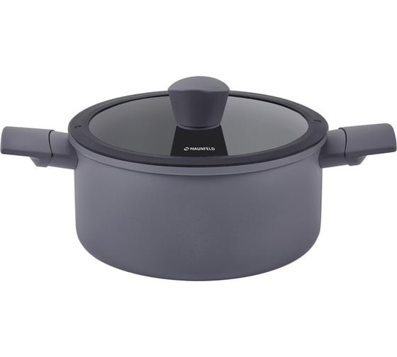 Изображение товара Кастрюля MAUNFELD ASTRID кованый алюминий, стеклянная крышка, 24 см, 4.6 л MF24ASTR1CR