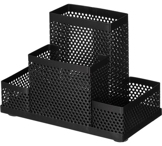 Изображение товара Подставка для канцелярских принадлежностей Attache Башня 4 секции, 160х110х80 мм, чёрная 688771