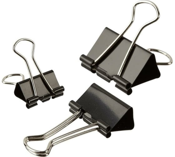 Изображение товара Зажим для бумаг Attache ассорти, 19 мм., 25 мм., 32 мм., 10 шт., европодвес 509191