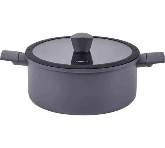 Изображение товара Кастрюля MAUNFELD ASTRID кованый алюминий, стеклянная крышка, 20 см, 3 л MF20ASTR1CR