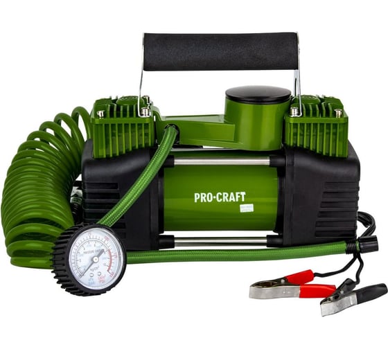 Изображение товара Компрессор двухпоршневой автомобильный PROCRAFT 80 л/мин, 276 Вт, 25А, 10 бар, крокодилы LK400