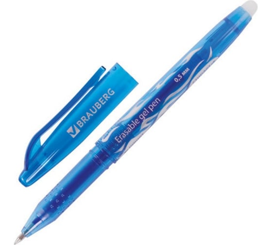 Изображение товара Стираемая гелевая ручка BRAUBERG синяя узел 0.5 мм, линия 0.35 мм GP135 142823