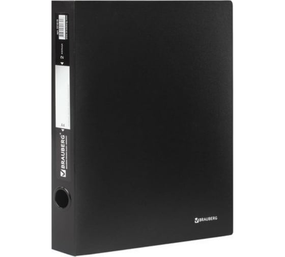 Изображение товара Папка 10 шт в упаковке BRAUBERG на 2 кольцах Стандарт 40 мм. черная до 300 листов 09 мм.  221618