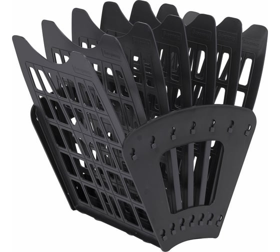 Изображение товара Веерный лоток для бумаг BRAUBERG SMART, 7-ми секционный, сетчатый, черный 231143