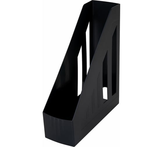 Изображение товара Вертикальный лоток для бумаг BRAUBERG "Contract" 260х85х300 мм, отверстия на торцах, черный 230886