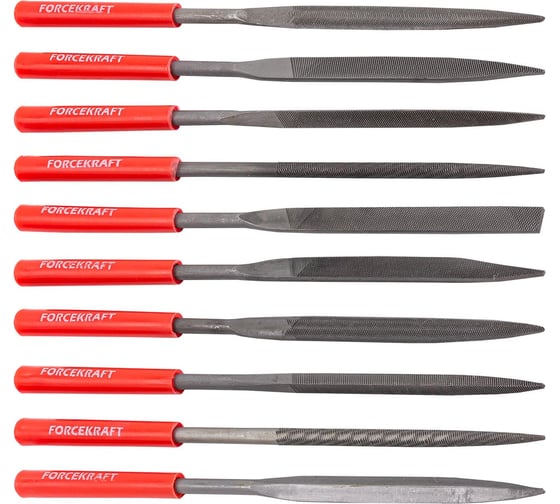 Изображение товара Набор разнопрофильных надфилей Forcekraft 140 мм, 10 предметов FK-6163(60878)