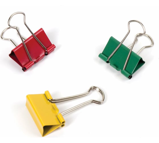 Изображение товара Зажимы для бумаг BRAUBERG комплект 12 шт., 32 мм, на 140 листов, цветные, картонная коробка 224472