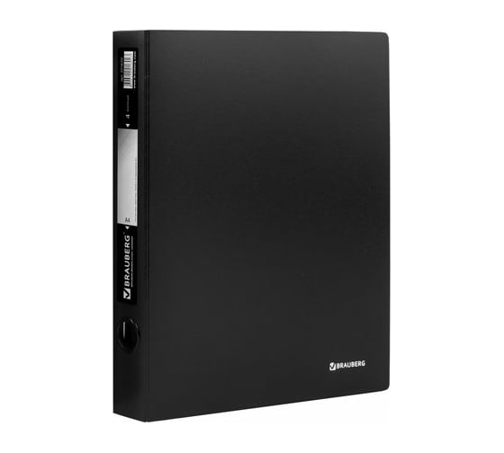 Изображение товара Папка на 4 кольцах BRAUBERG "Стандарт", 40 мм, черная, до 300 листов, 0.9 мм, 221620