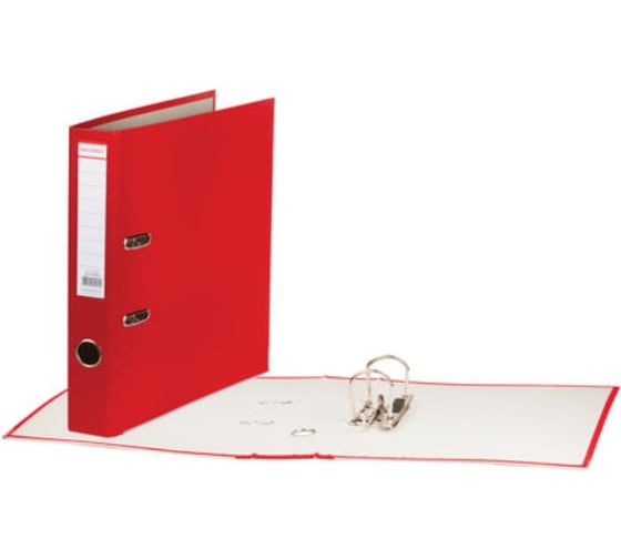 Изображение товара Папка-регистратор BRAUBERG покрытие пластик, 50 мм., прочная, с уголком, красная 226592