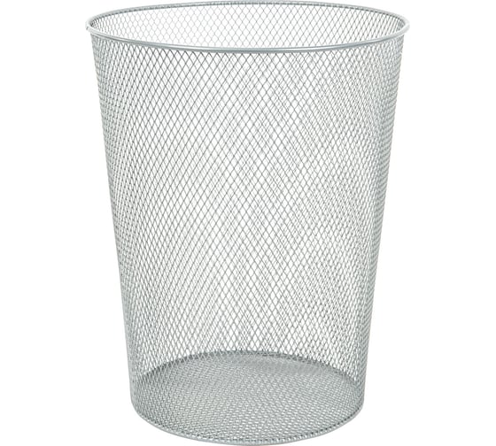 Изображение товара Корзина для бумаг BRAUBERG "Germanium" 9 л, металлическая, серебристая 231959