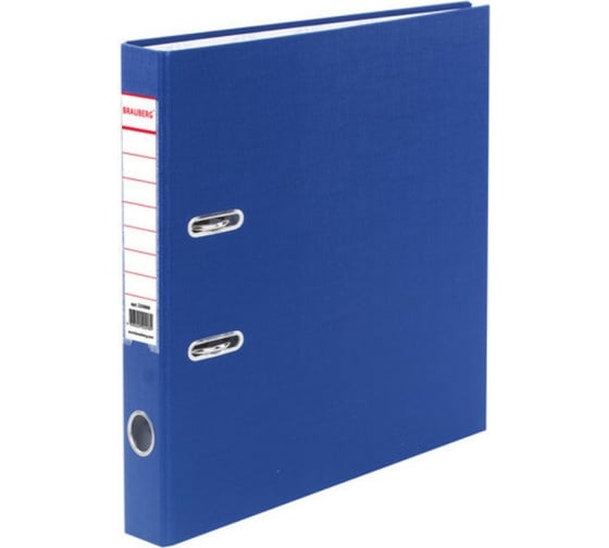 Изображение товара Папка-регистратор BRAUBERG с покрытием из ПВХ, 50 мм, синяя, удвоенный срок службы 220888