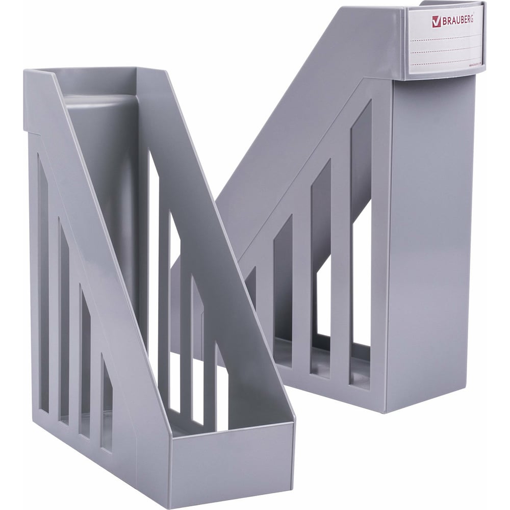 Изображение товара Вертикальный лоток для бумаг BRAUBERG MAXI 277х100х290 мм серый