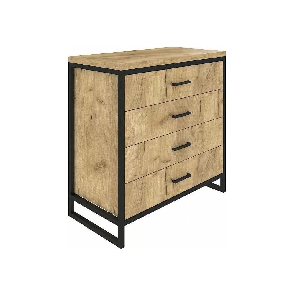 Изображение товара Комод Desk Question Madrid 10122 с 4 ящиками в стиле лофт дуб табачный