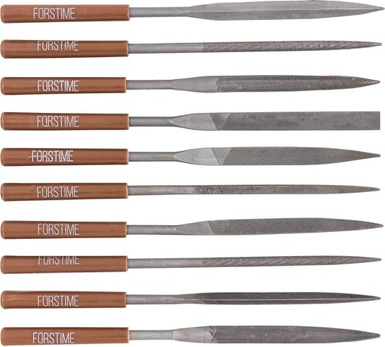 Изображение товара Набор разнопрофильных надфилей FORSTIME 180 мм, 10 предметов FT-6165(60887)
