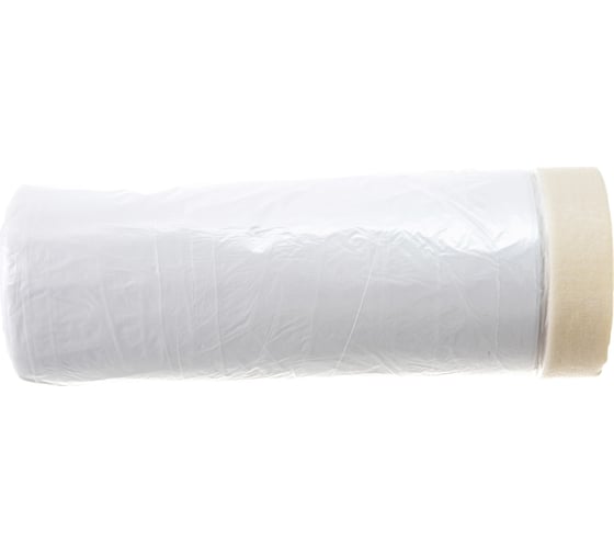 Изображение товара Пленка защитная прозрачная с клейкой малярной лентой (1.1х25 м; HDPE) РемоКолор 09-0-011