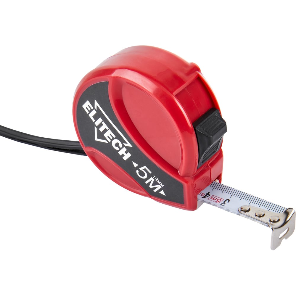 Изображение товара Рулетка Elitech 5 м 18 мм металлическая корпус клипса