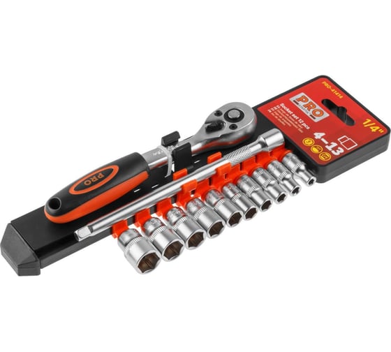 Изображение товара Набор головок STARTUL PRO 1/4" 4-13 мм, 12 предметов PRO-41414