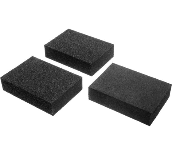 Изображение товара Набор губок для шлифования (3 шт; 100х70х25 мм; Р60/80; Р60/100; Р80/120; оксид алюминия) РемоКолор 32-1-202